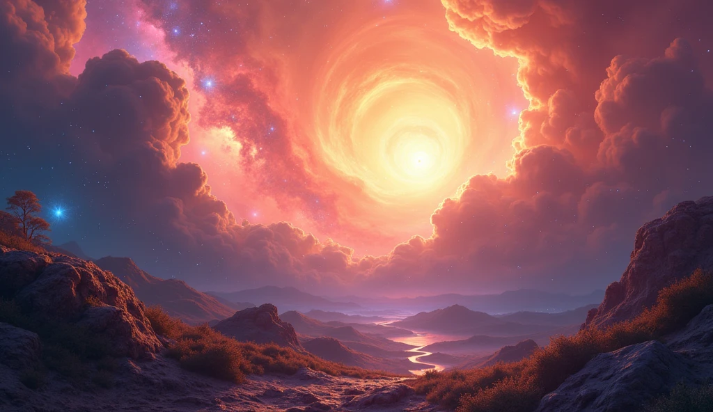 In the dark night sky,the stars shone with a cold hard light,different shapes,large and small. Strange nebulae are **** of real gas and dust,showing colorful colors and complex forms. A galaxy composed of blue stars meanders,and the stars in the river seem to flow slowly,giving people a strong sense of reality and fantasy.,