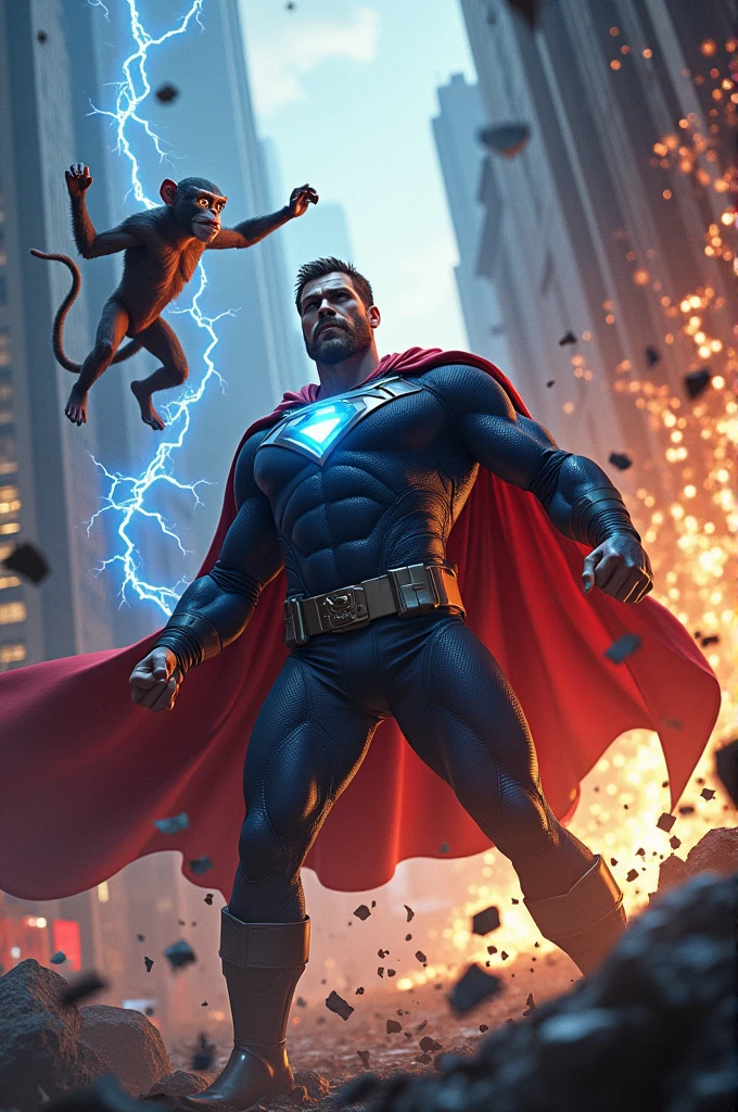 Homelander fighting a magical monkey