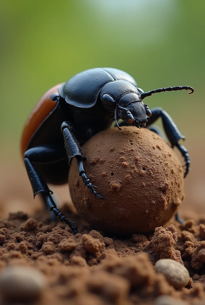 Dung Beetle (Canton spp..) give two images of this biocontaminating species. one positive for the environment and one negative