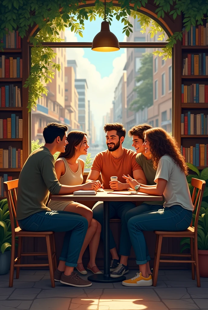 3 male boys and 2 females all in their 20s, the friends of paulista avenue, , they meet at the culutira bookstore, and a friendship arises, one of them is gay and the poorest of the group, more united