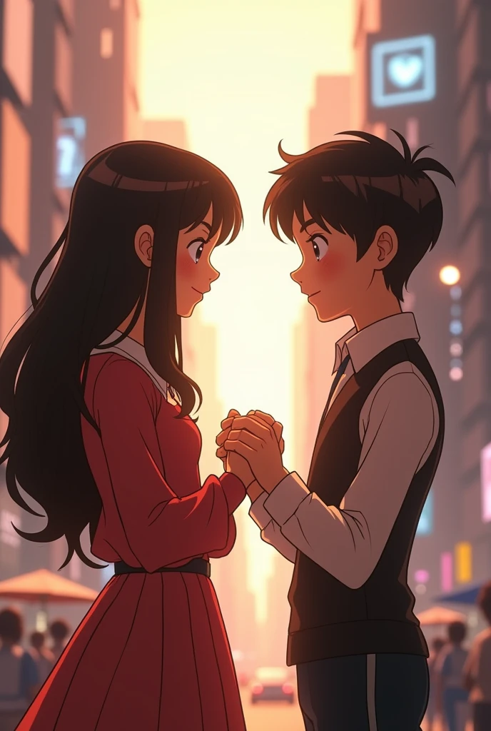 the character toby tenma from the film astro boy. Toby tenma holdings his girlfriends hand