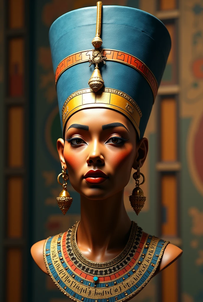 Make a reinterpretation of Nefertiti&#39;s bust but make it look like she was a rapper 