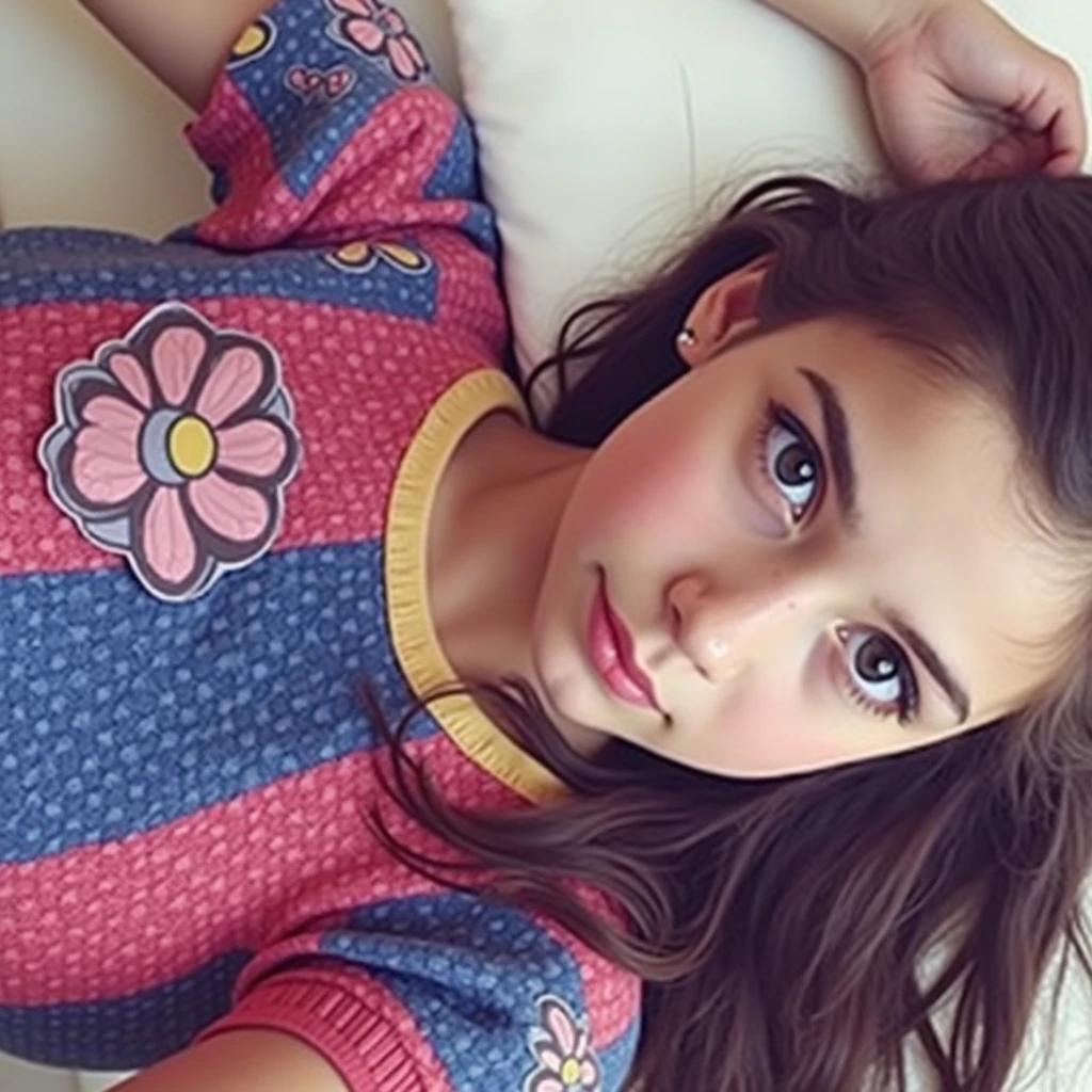 A beautiful girl with features similar to the nude image of big breasts