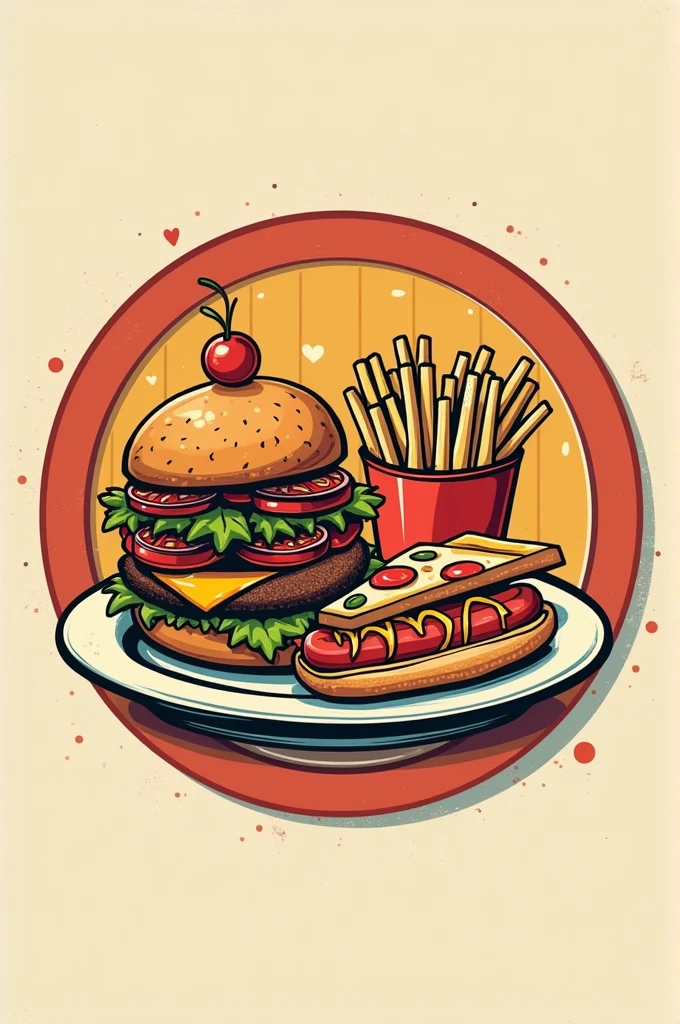 70s food plate logo without words