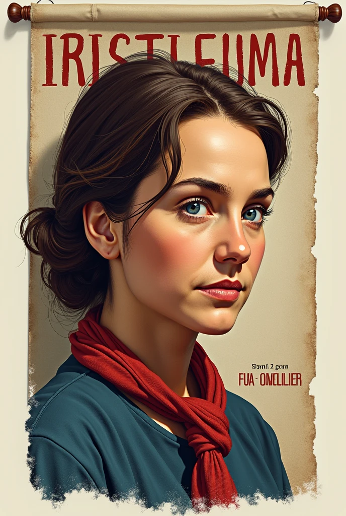 Crea un banderín para los scouts sección comunidad con el nombre de Irena Sendler and un dibujo que la represente and que contenga escrito "Group 2" in Spanish (that has no other words, only those mentioned "Irena Sendler" and "Group 2") (el dibujo que sea realista pero que no ocupe todo el banderín and que sea llamativo)