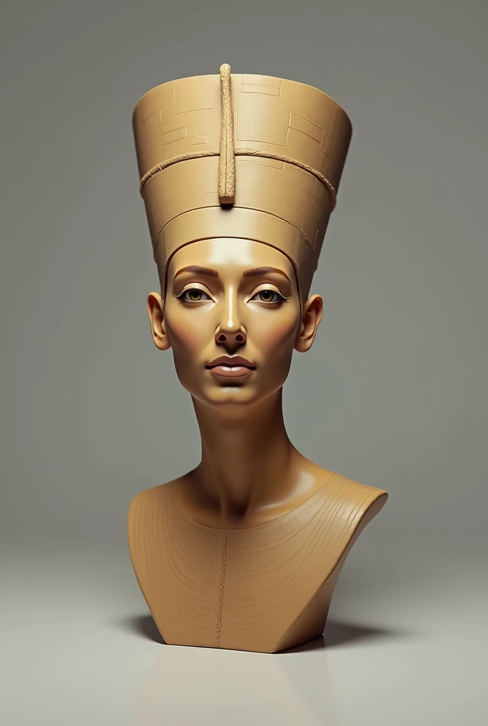 Make a reinterpretation of Nefertiti&#39;s bust but put a cap on it 