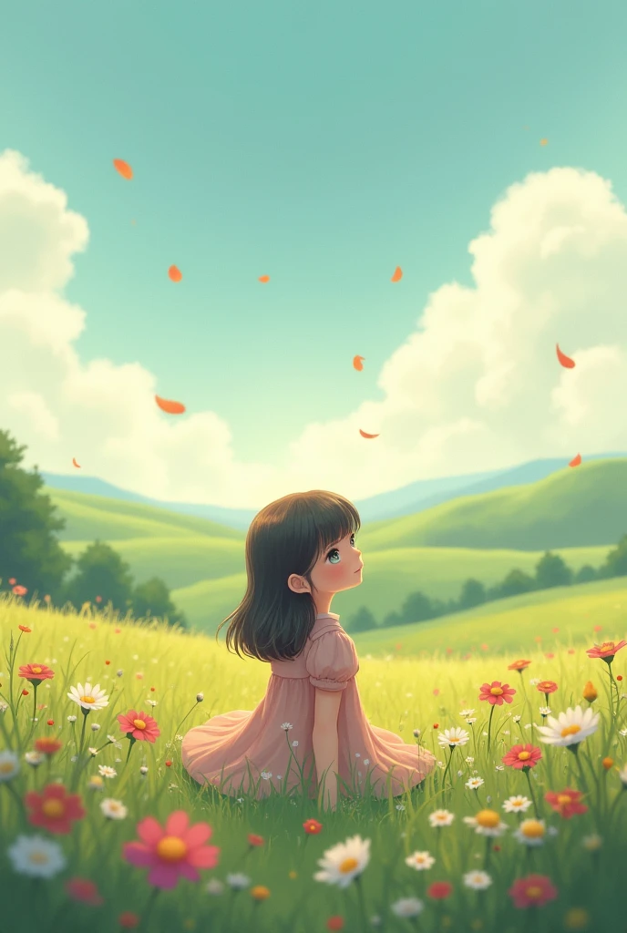 Create a wallpaper for a girl daydreaming