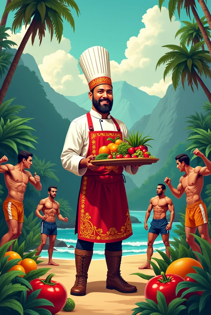 generate a wallpaper that rescues the best of Peruvian food and disciplined training