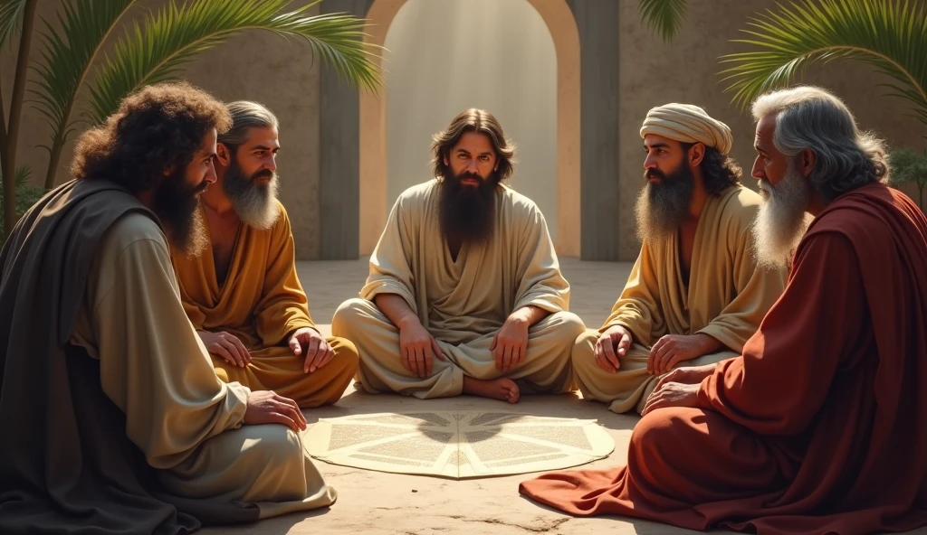People from the Bible discussing the story of Job from the Bible 