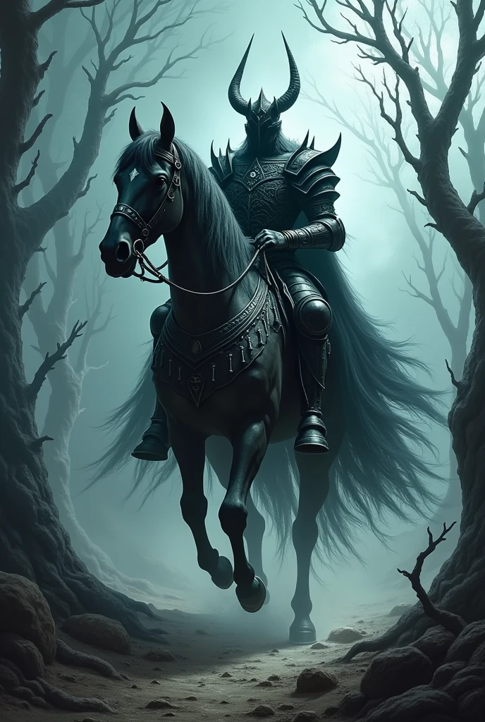 Death knight riding with extremely artistic drawing