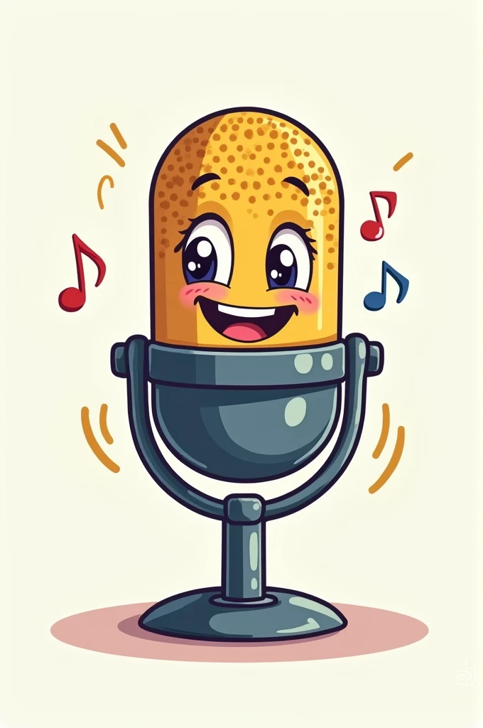 podcast microphone smile cartoon version