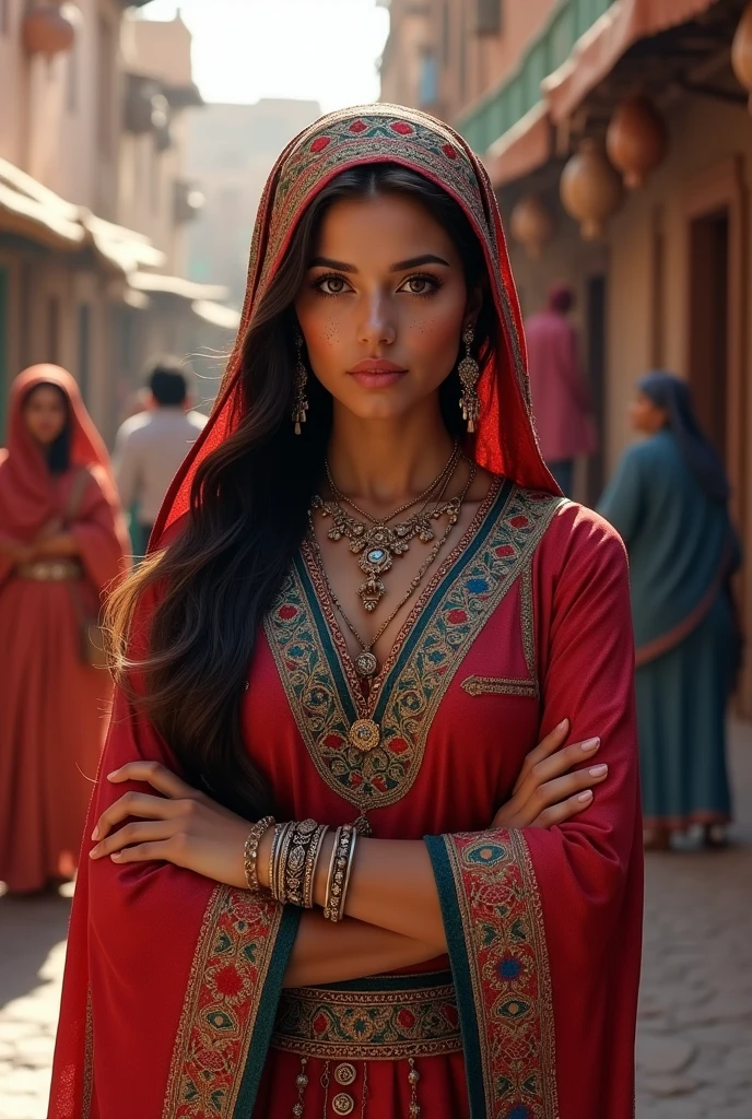 Young Maghrebi woman dressed traditionally