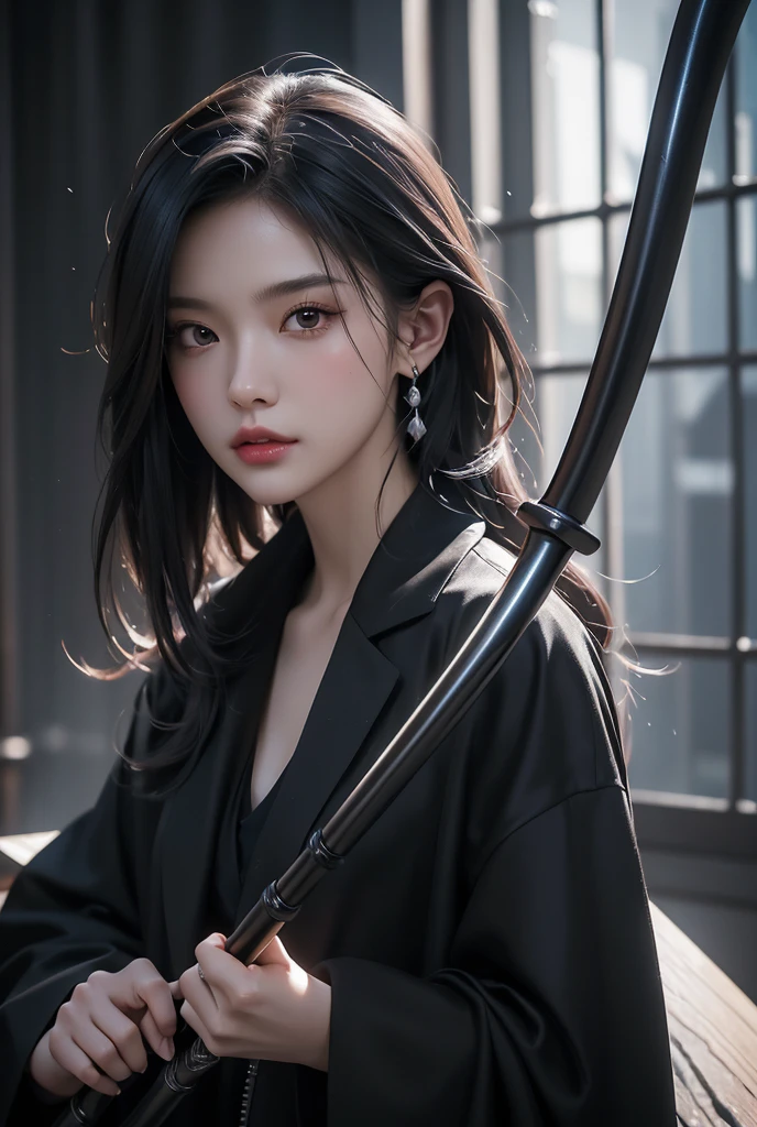((grim Reaper))、young woman、cute、1、sexy、(((He carries a scythe as big as he is.)))、grim Reaperの鎌、Death Scythe、Bone Jewelry、Background dark forest、(best quality,4K,8k,highres,masterpiece:1.2),ultra-detailed,(realistic,photorealistic,photo-realistic:1.37),HDR,uhd,studio lighting,ultra-fine painting,sharp focus,physically-based rendering,extreme detail description,professional,vivid colors,bokeh,cinematic lighting,dramatic shadow,