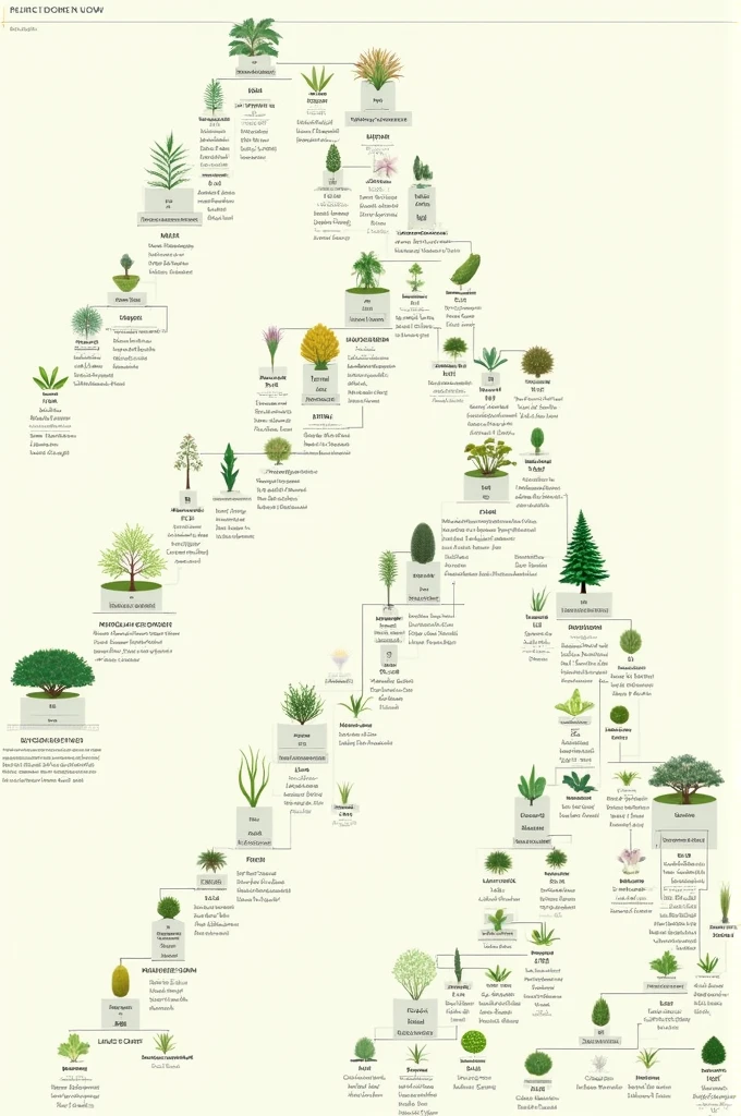 Create a small cladogram about plants