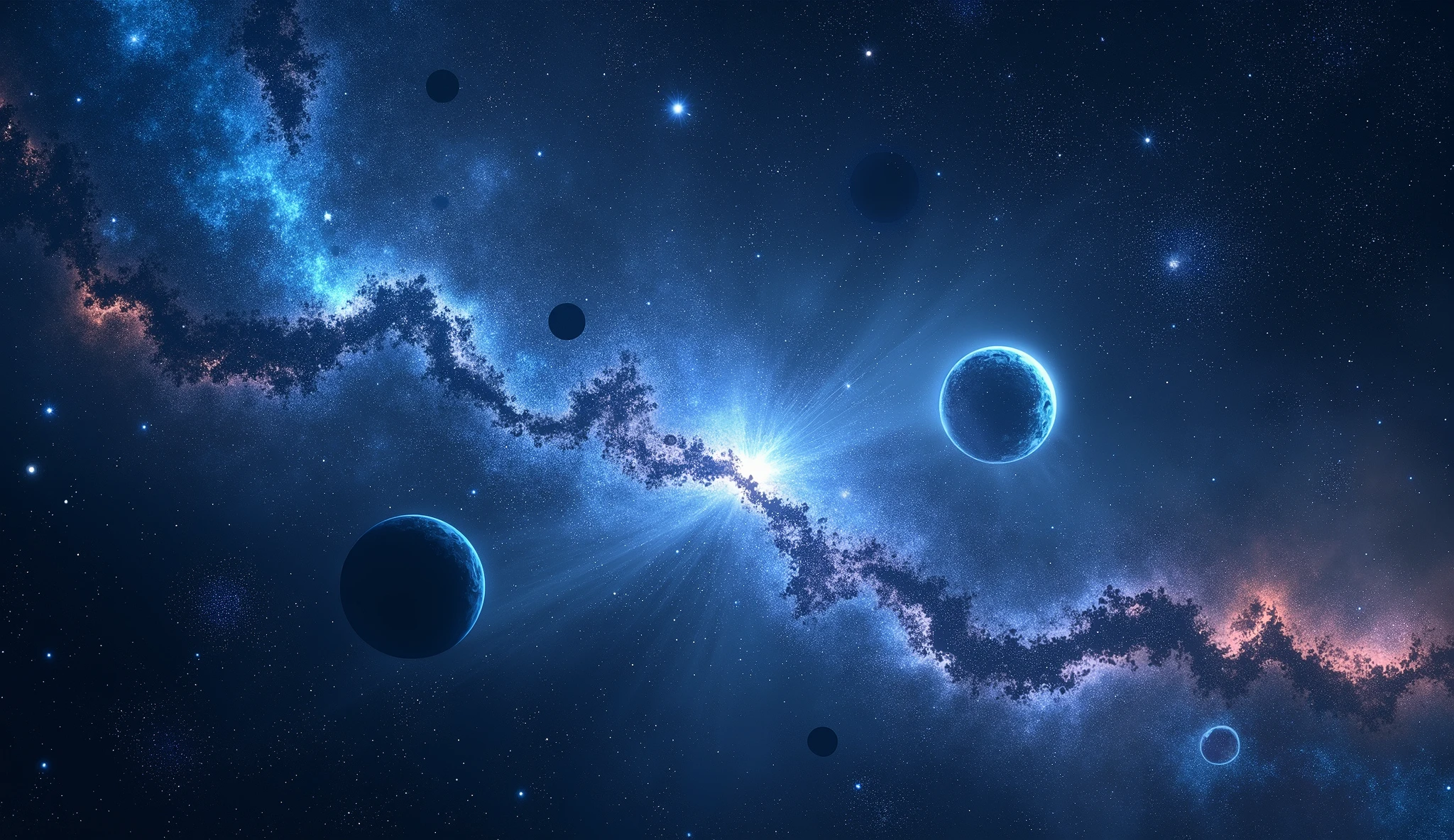 In the dark night sky,the stars shone with a cold hard light,different shapes,large and small. Strange nebulae are **** of real gas and dust,showing colorful colors and complex forms. A galaxy composed of blue stars meanders,and the stars in the river seem to flow slowly,giving people a strong sense of reality and fantasy.,