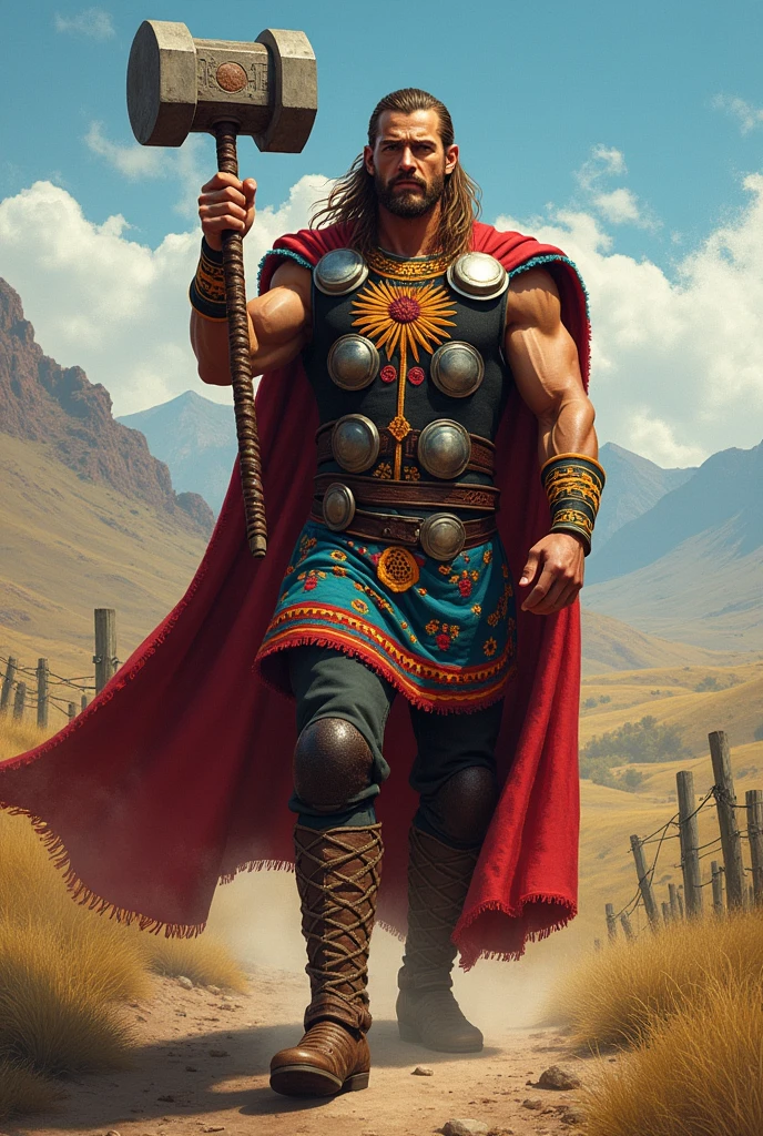 Create a Thor costume with Argentinean features