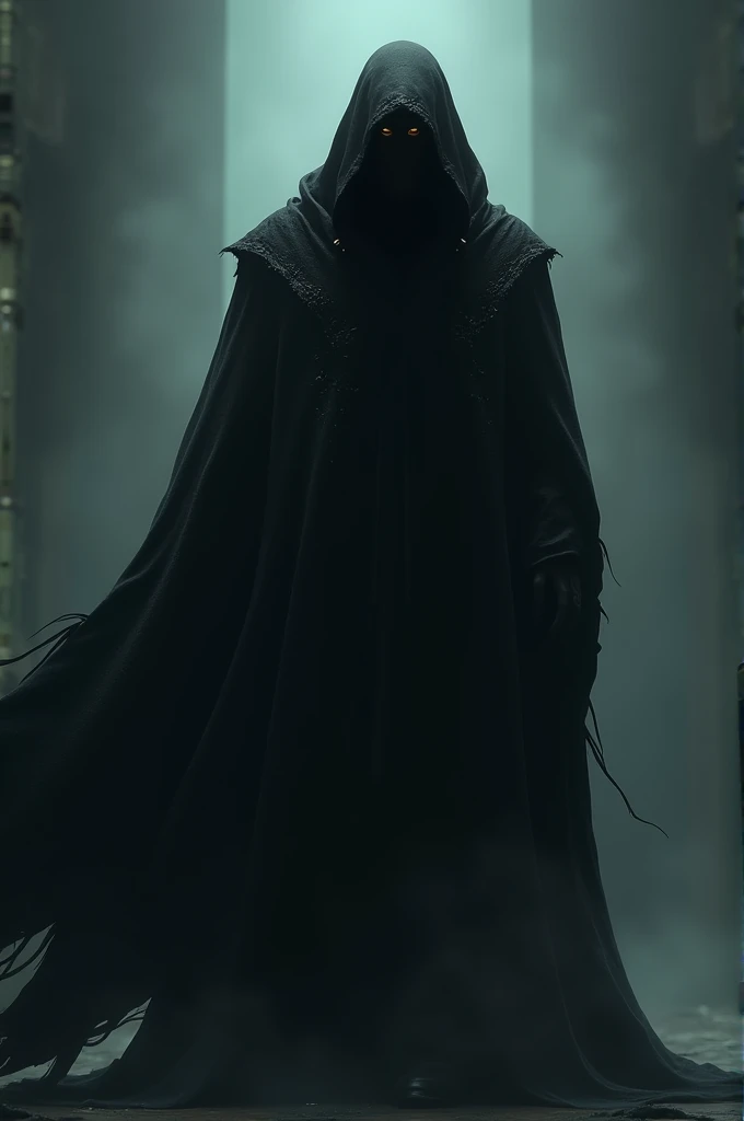 Image of a scary man with body covered by a black cape (animadas)