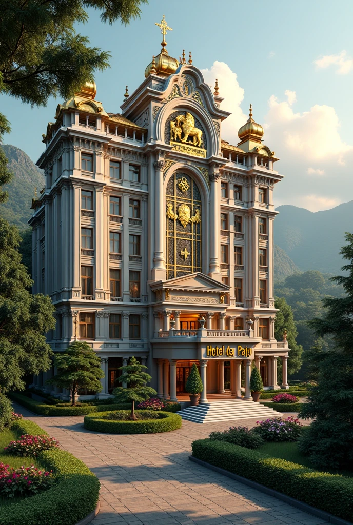 Image of Hotel with the word Hotel da Paju with Lion