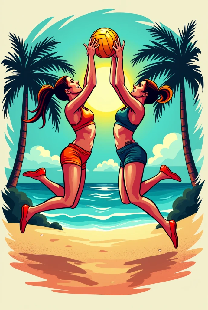 logo for beach volleyball team t-shirt