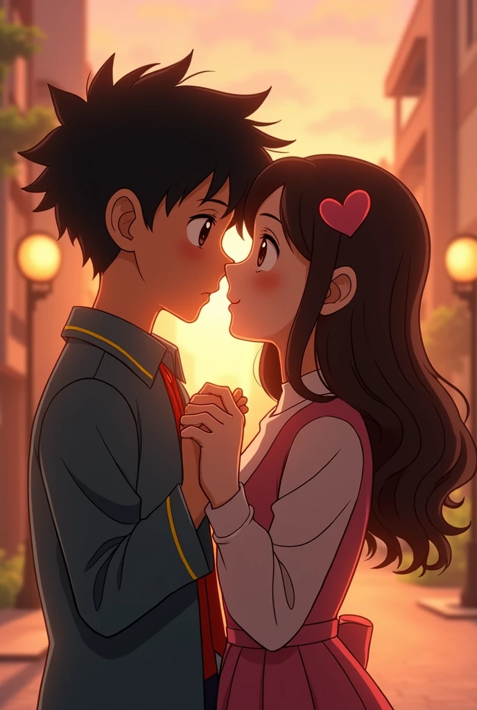 the character toby tenma from the film astro boy. Toby tenma holdings his girlfriends hand while kissing