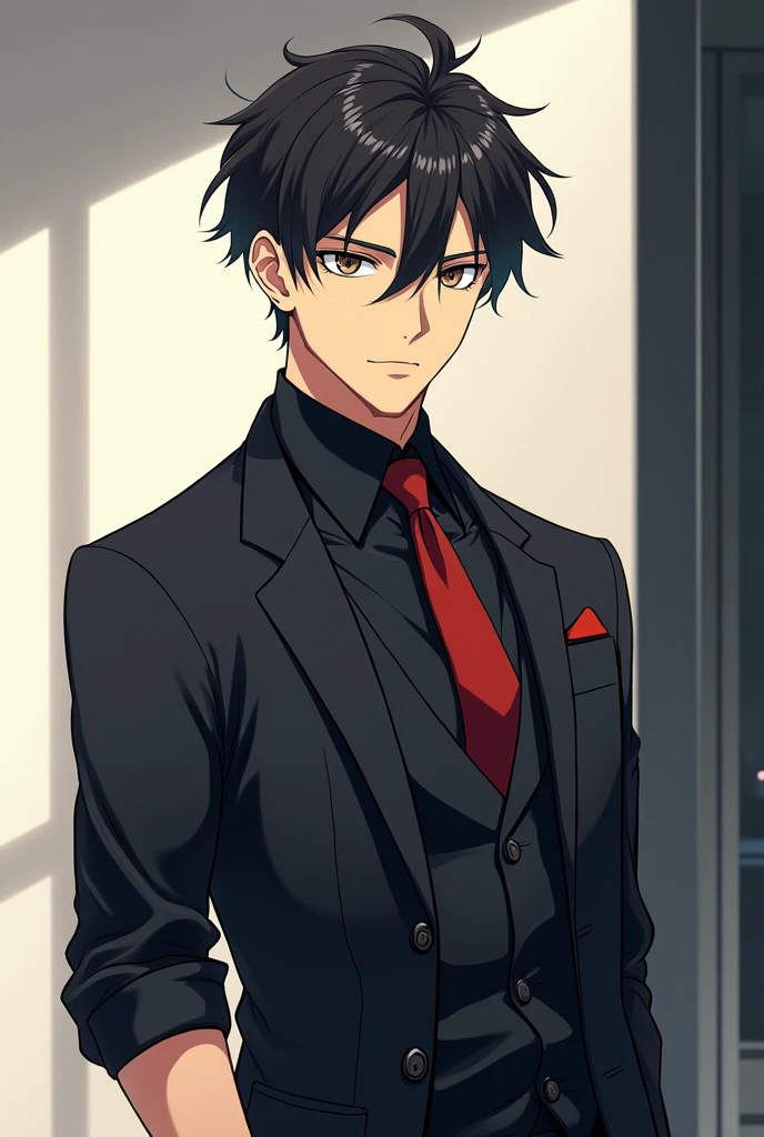 A male anime character who is very handsome and chic who is trained