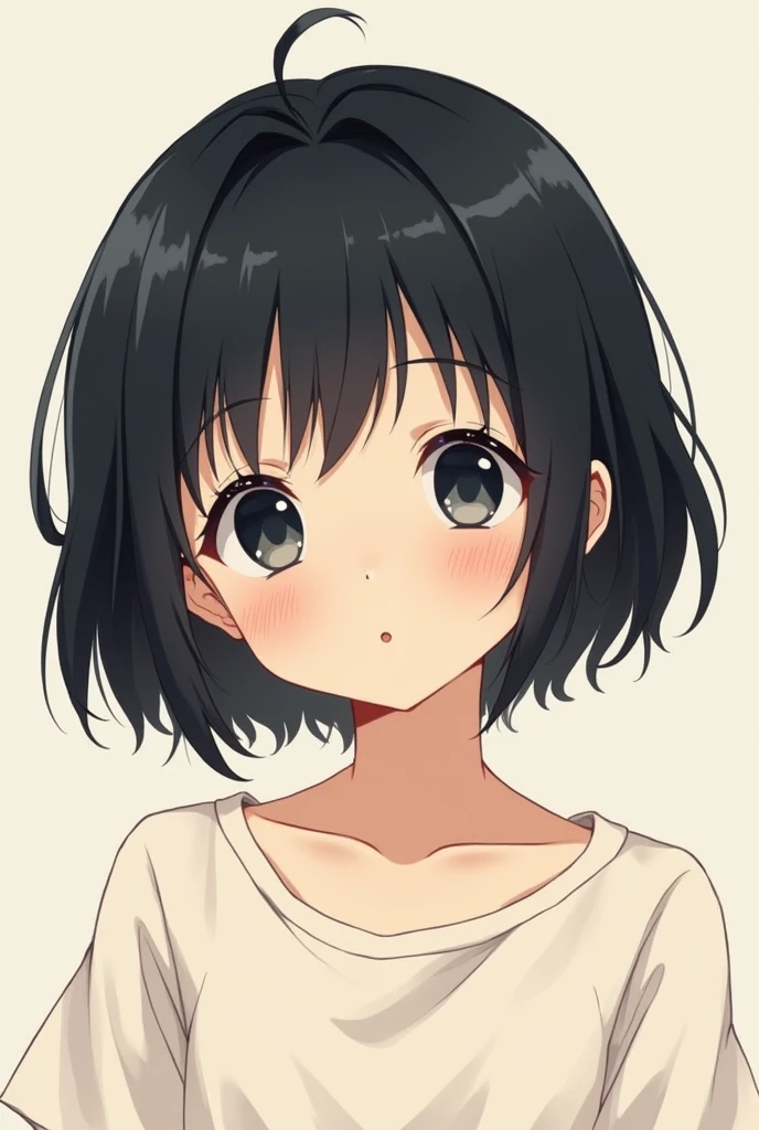girl short hair Black Hair anime