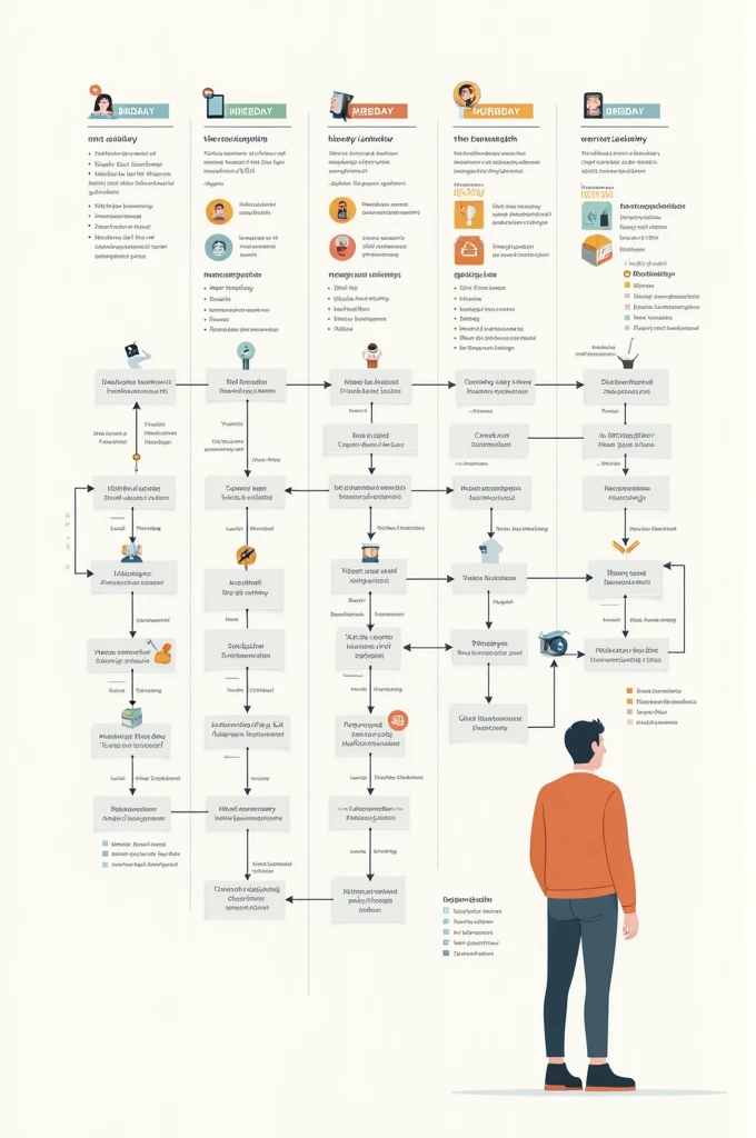 Flowchart of the activities a person performs in a week