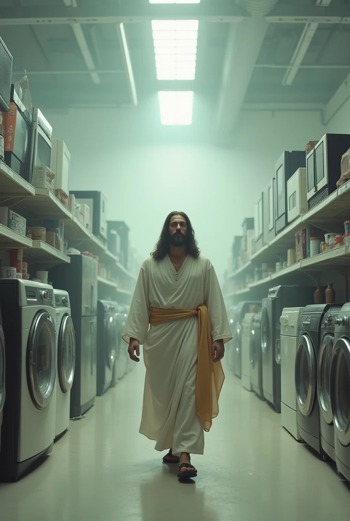 There are no things in the mansion, So Jesus goes to the appliance store and they give him everything for free
