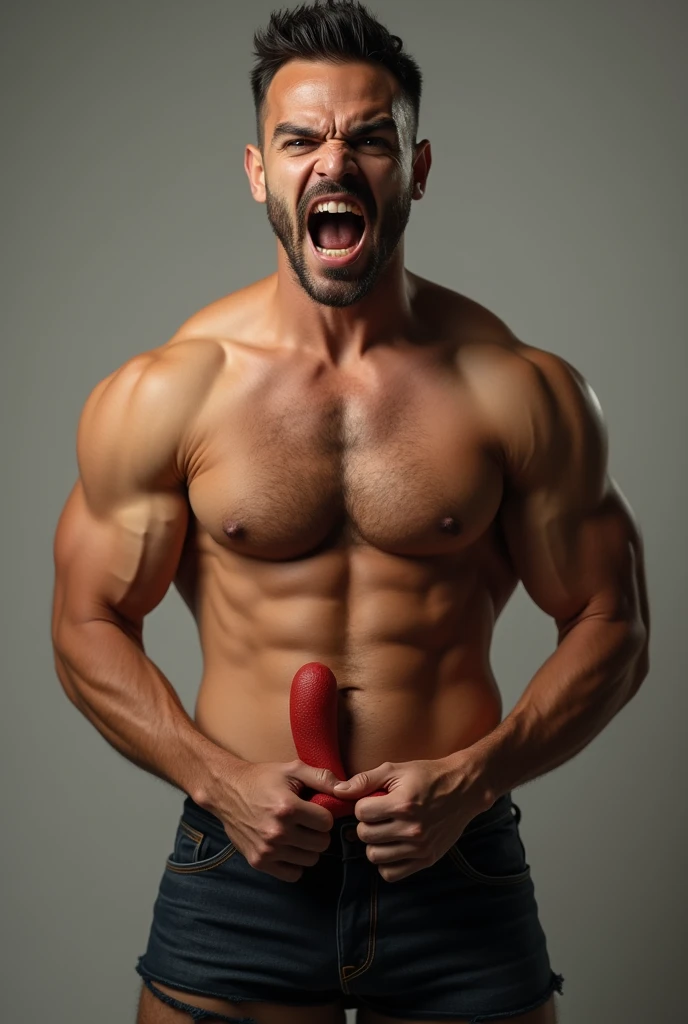 A man with a hard penis