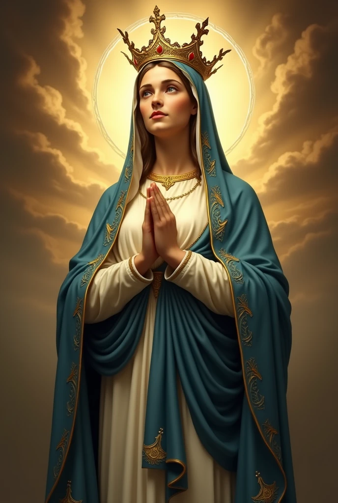 Create an image depicting Our Lady of Aparecida, patron saint of Brazil.