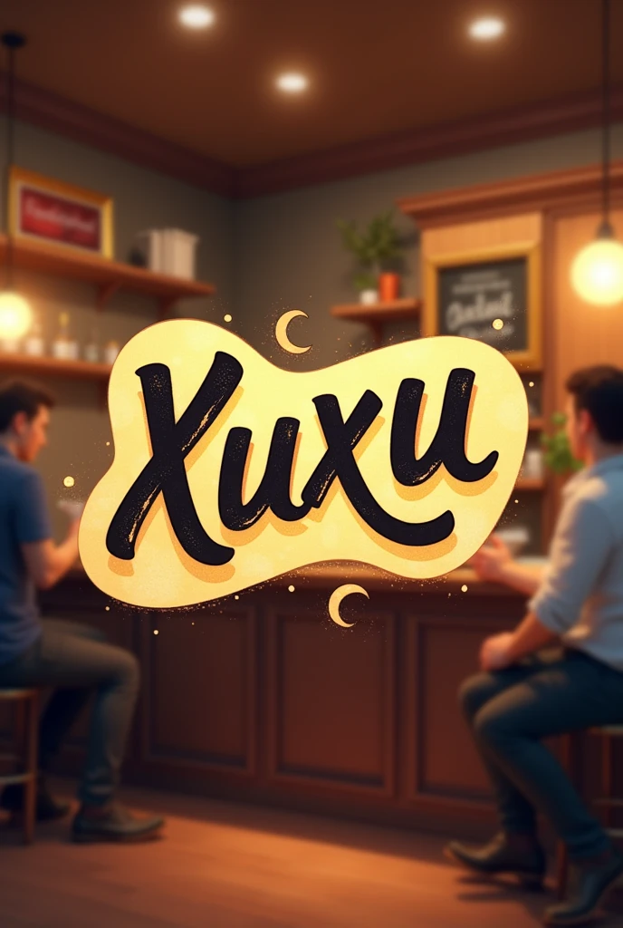 Name XUXU font with image of a bar