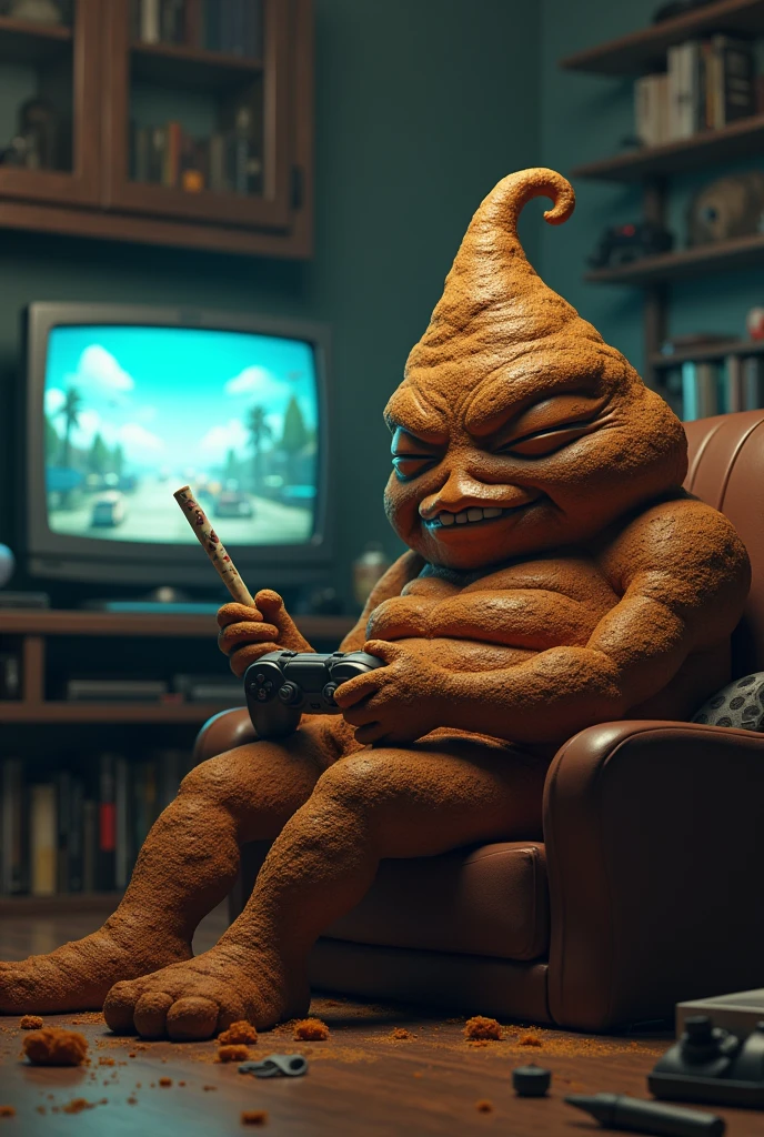 A Poop That Plays Video Games And Smokes Weed At The Same Time