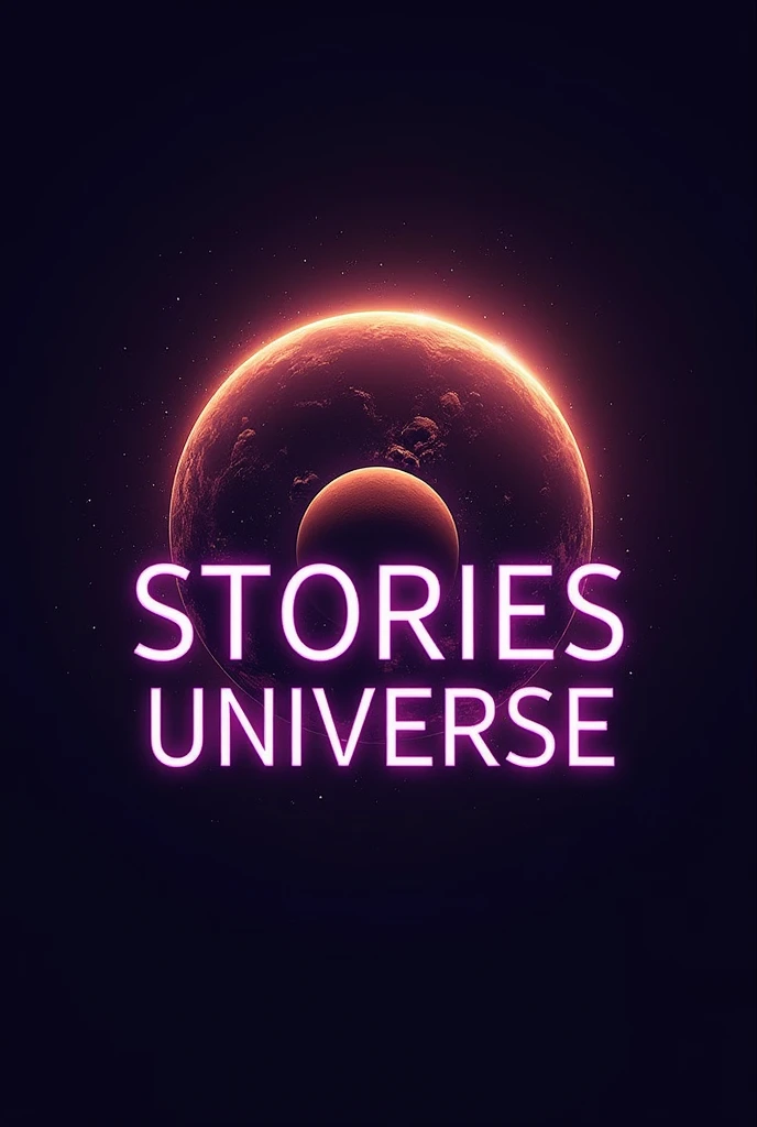 Create logo of Stories Universe, that has world and the stories universe is written on it , STORIES UNIVERSE written on galaxy and planet in slide way, make it simple in brown and purple neon color , in that picture add stories universe in capital letter as logo, make it more classy funky , futuristic style and less colourful , write stories universe in all capital letter, make it more variation in circular form , stories universe 