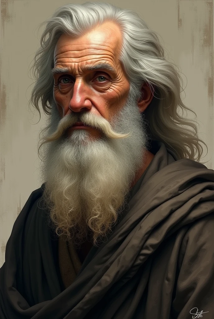 Create an image of the philosopher Parmenides reflecting