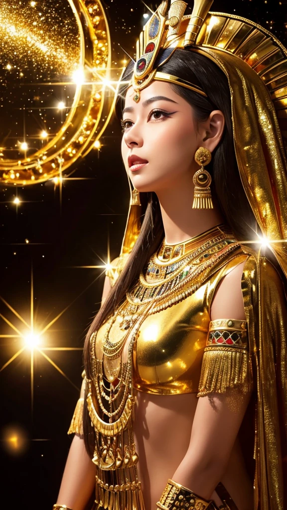 Tutankhamun　gold　Gorgeous background　Sparkling


