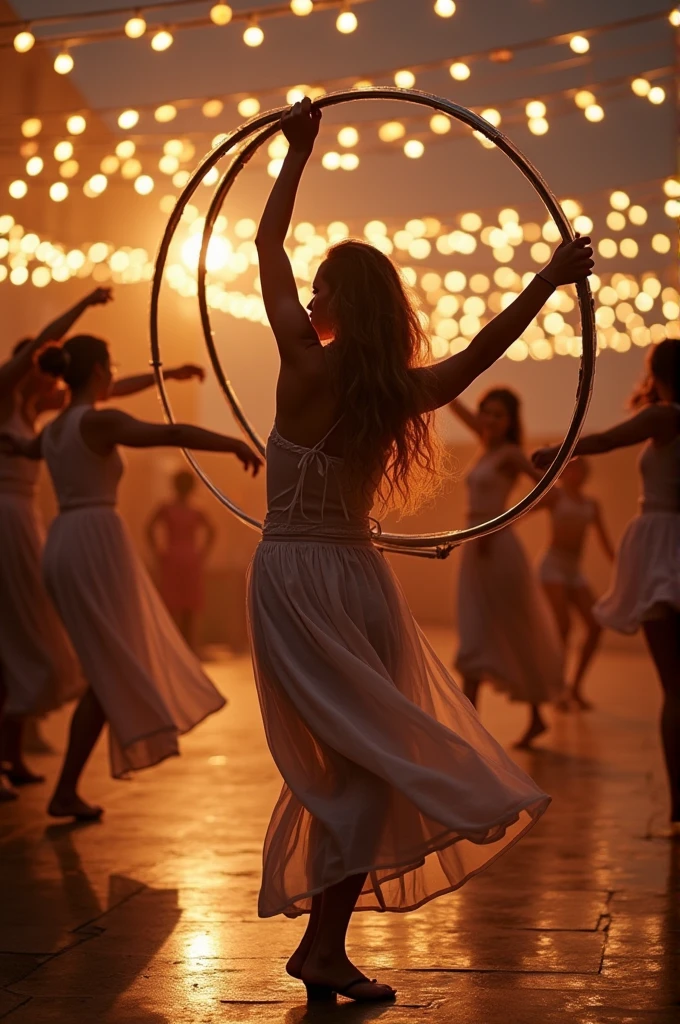 people dancing with hula hoop