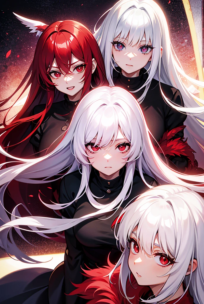 Red hair red eyes anime I have white hair