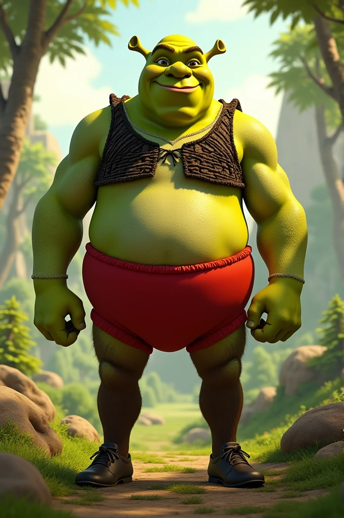 Shrek in red underwear