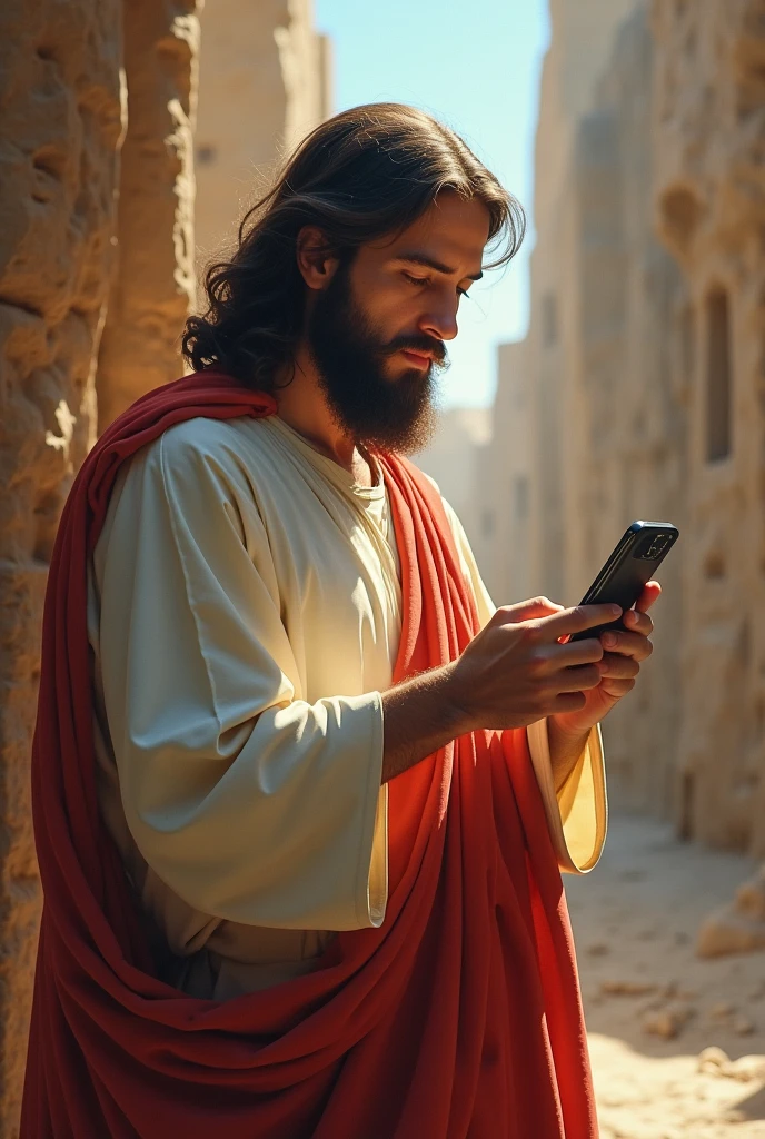 Jesus of Nazareth downloads Youtube on his Samsung S24 Ultra