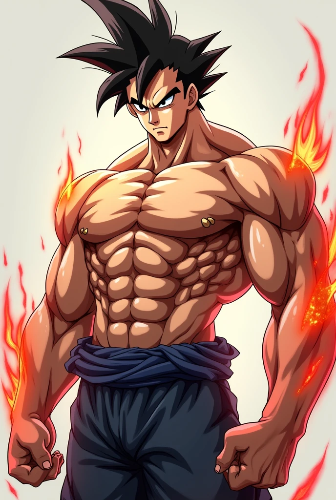 A male anime character who has a toned body