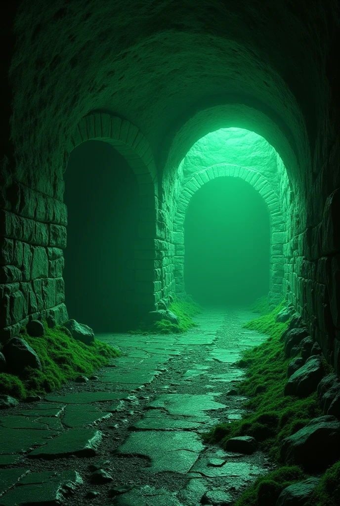 Cellar vault, poison green illuminated