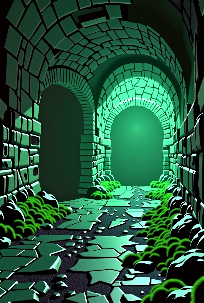 Cellar vault, poison green illuminated