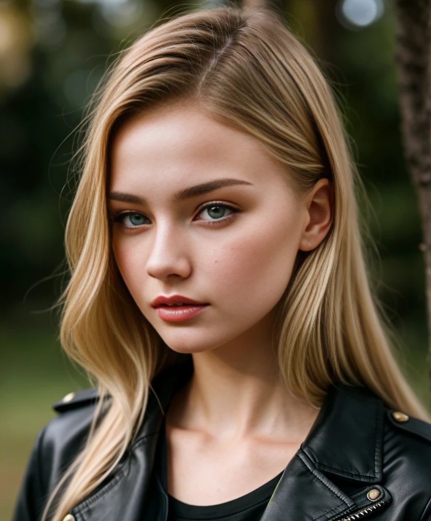 Masterpiece, a close up of a young russian girl with long hair wearing a black jacket, gorgeous young model, beautiful young girl, dasha taran, beautiful model, cute young girl, beautiful model girl, beautiful blonde girl, beautiful girl model, ellie victoria gale, young , angelina stroganova, a girl with blonde hair, very pretty model, anastasia ovchinnikova, 8k, ultra high res.photorealistic, UHD