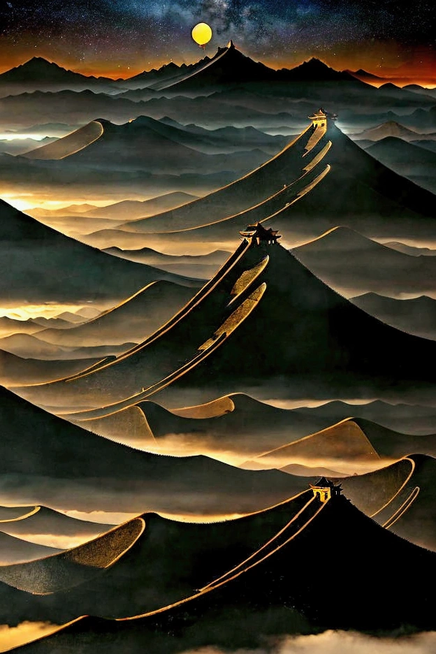 Light ships have crossed ten thousand heavy mountains., Ancient China