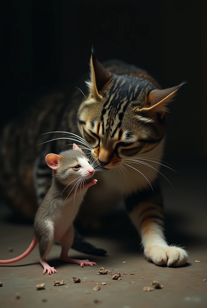 A mouse eating a cat