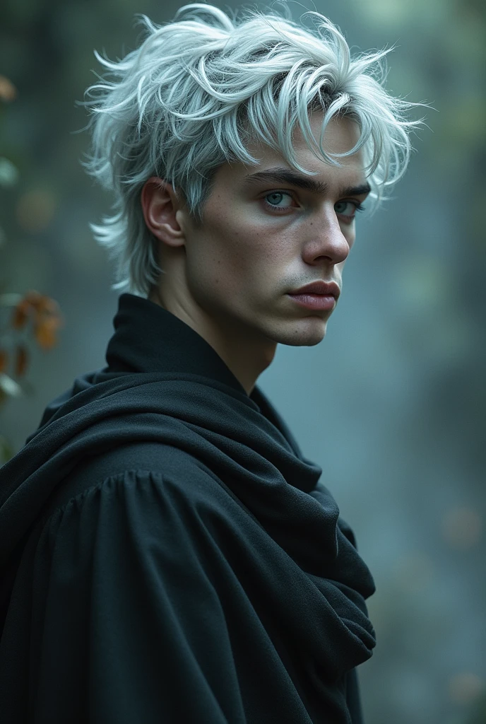 A tall young boy, with thick gray hair and gray eyes. Scary beautiful and named after a Greek deity