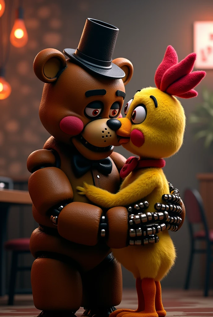 Male Foxy rides Golden Freddy .Beide tragen unterhosen