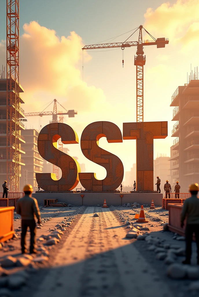Create an image that is background construction, that has the initials SST and looks reliable and safe.