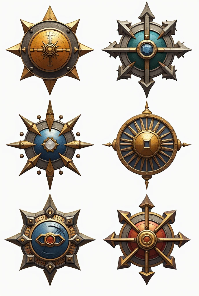 In a diatopic universe ruled by remnants of humanity, society is governed by five great guilds, they being the guild of science, the supply guild, the guild of engineers, the protectorate guild (that protects with monsters from the time of Pangea) and the diplomacy guild. Create five logos, one for guild. Logos must honor the characteristics of their functions in society.
I make the logo in a post-apocalyptic model, neomedieval and technological.