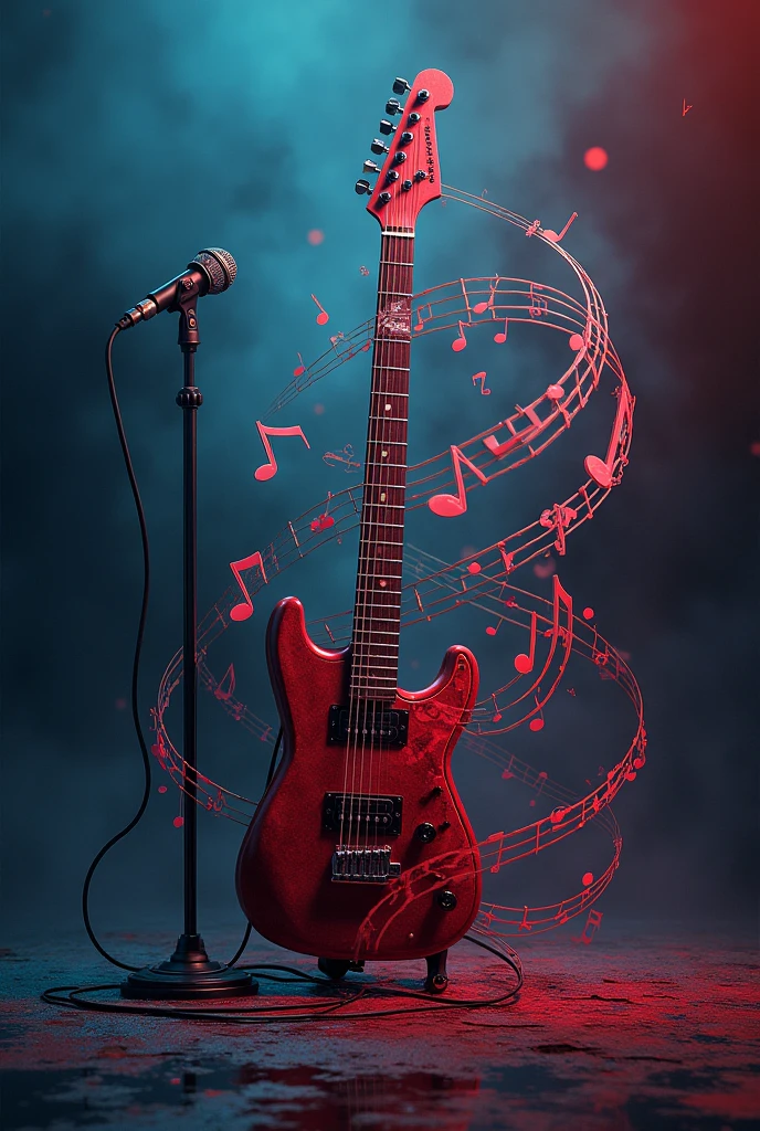 music, musical notes, guitar, microphone no people dark colors 